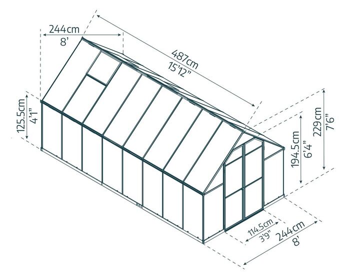 Växthus Essence 11,8 m² Silver Canopia by Palram